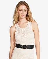 Steve Madden Pebbled Faux-Leather Stretch Belt