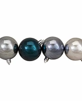 Northlight 60ct Sapphire Blue/Denim/Silver/Pewter Shatterproof 3-Finish Christmas Ball Ornaments 2.5"