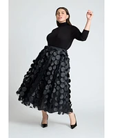 Eloquii Plus Dimensional Dot Full Skirt