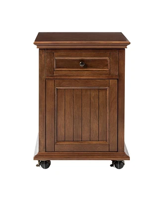 Hulala Home Tasia Traditional End Table with Hooded Caster Wheels and Adjustable Shelves