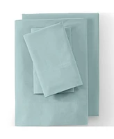 Lands' End Supima Cotton No Iron Sateen Embroidered Pillowcases - 400 thread count