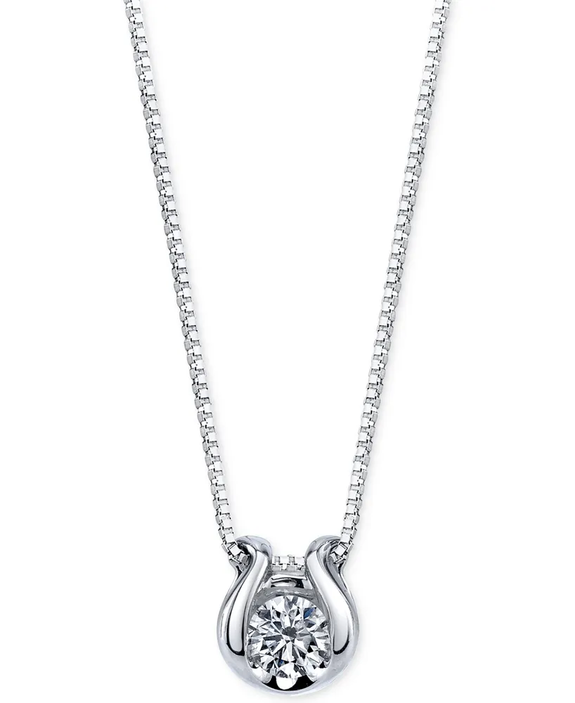 Sirena Diamond Accent Pendant Necklace in 14k White Gold