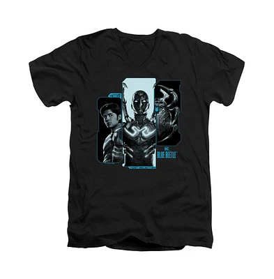 Blue Beetle Men's Host Reyes Short Sleeve Adult V Neck Premium Cotton Tee / T-Shirt