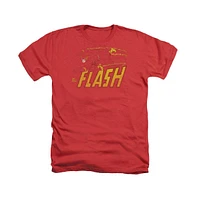 Flash Men's Dc Comics Speed Distressed Adult Heather Tee / T-Shirt