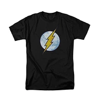 Flash Big & Tall Dc Dc Comics Neon Distress Logo Short Sleeve Adult Tee / T-Shirt