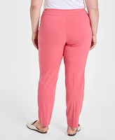 Jm Collection Plus & Petite Tummy Control Pull-On Slim-Leg Pants