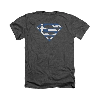 Superman Men's Greek Shield Adult Heather Tee / T-Shirt