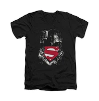 Superman Men's Darkest Hour Short Sleeve Adult V Neck Tee / T-Shirt