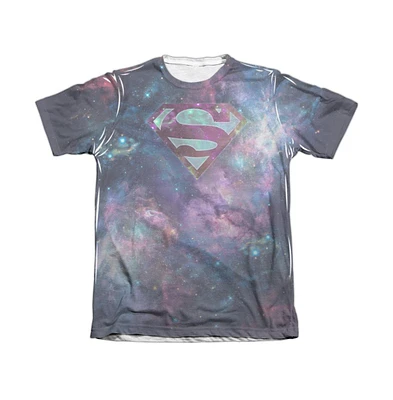 Superman Men's Spaced Out Logo Adult Poly/Cotton Short Sleeve Tee / T-Shirt