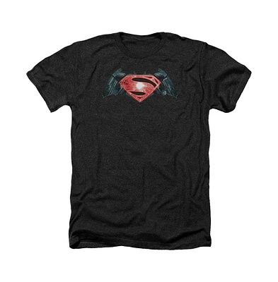 Batman V Superman Men's Industrial Logo Adult Heather Tee / T-Shirt