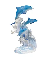 Fc Design "2-pc Set" 8"H Dolphins Swimming in The Waves Figurine Statue Ornament Home Room Office Decor and Perfect Ideas for Housewarming, Holidays a