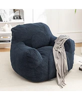 The Pop Home Cozy Bean Bag Chair with Memory Foam Filling, Tufted Faux Fur Sofa-The