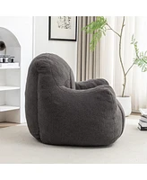 The Pop Home Cozy Bean Bag Chair with Memory Foam Filling, Tufted Faux Fur Sofa-The
