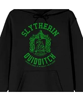 Harry Potter Men's Slytherin Quidditch Crest Long Sleeve Black Adult Hooded