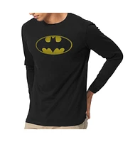 Batman Big & Tall Washed Bat Logo Long Sleeve Adult Tee / T-Shirt