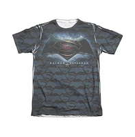 Batman V Superman Men's Logo Pattern Adult Poly/Cotton Short Sleeve Tee / T-Shirt