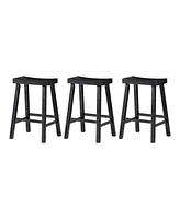 Maven Lane Vincent Wooden Rustic Aesthetic Kitchen Counter Stool, Set of 3
