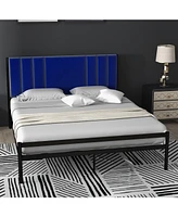 gaomon Platform Bed Frame with Velvet Headboard