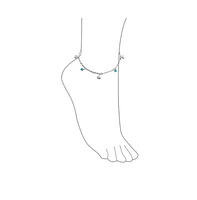 Bling Jewelry Nautical Charm Anklet Ankle Bracelet with Synthetic Turquoise Clam Seashell Sterling Silver