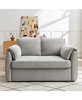 Chenille Sofa Bed - Modern Convertible Couch with Plush Comfort and Durable Design for Living Room Bedroom, (Blue)