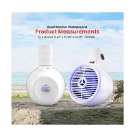 Pyle 8'' Marine Bluetooth Wakeboard Speaker System with Led Lights, 300W, White