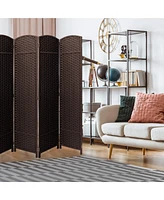 Sorbus 8 Panel Room Divider Panel, 6 ft. Tall Extra Wide Double Hinged Panels - Folding Privacy Screens - Chocolate