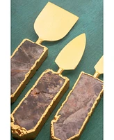 Gauri Kohli Brittany Rose Quartz Cheese Knives, Set of 3