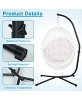 Aoodor Hammock Steel C Stand -Stand for Hanging Hammock Chairs - 300 Pound Capacity, Black