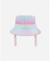 Deux par Toddler Printed Beach Sun Hat Pink, Orange, And Turquoise