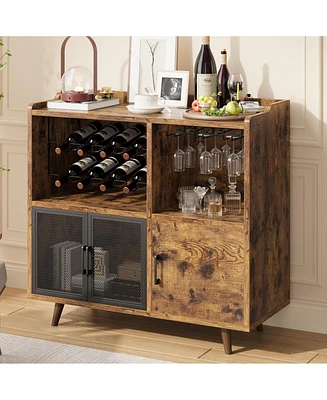 gaomon Vintage Coffee Bar Cabinet with Detachable Wine Rack