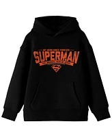 Superman Boys My Hero Since Forever Long Sleeve Youth Black Hooded Sweatshirt-xl