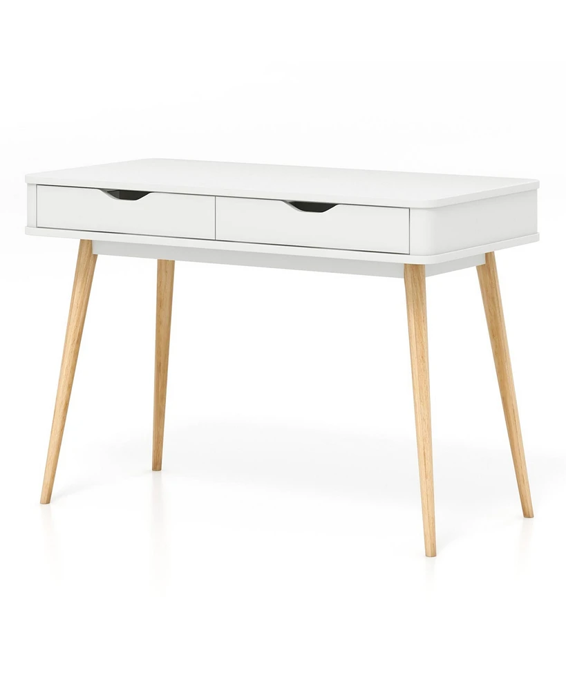 Gouun 43.5 Inch Computer Desk with 2 Drawers for Small Spaces