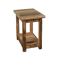 Jofran Reclamation Rustic Reclaimed Solid Wood Chairside End Table with Storage Shelf