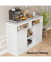 gaomon Modern Buffet Cabinet with Storage, Fluted Sideboard Cabinet with 2 Doors