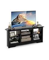 Gouun 58 Inch Tv Stand with 6 Open Storage Shelves for TVs up to 65 Inches