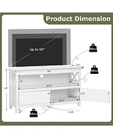Gouun Tv Stand Entertainment Center with Charging Station for TVs up to 50 Inch