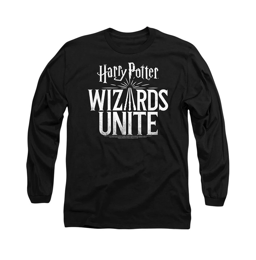 Harry Potter Men's Wizards Unite Logo Long Sleeve Adult Tee / T-Shirt