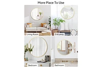 gaomon Round Mirror, Inch Circle Mirror, Hd Eco-Friendly Gold Circle Mirror Metal Frame, Round Vanity Wall Mounted Mirrors for Entryway, Hallway