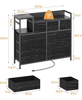 gaomon Dresser for Bedroom with 9 Drawer, Tv Stand with Charging Station