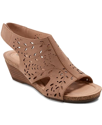 Earth Women's Halin Cutout Slingback Wedge Sandals