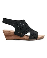 Earth Women's Halin Cutout Slingback Wedge Sandals