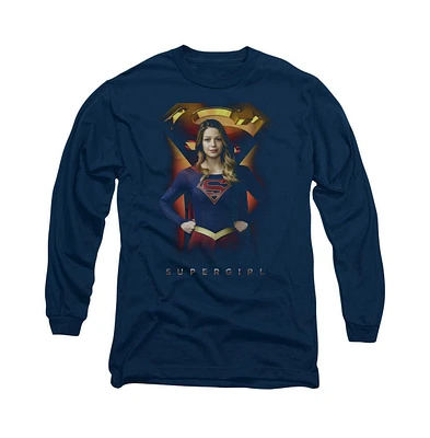 Supergirl Men's Standing Symbol Long Sleeve Adult Tee / T-Shirt