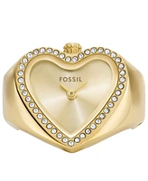 Fossil Women's Watch Ring Two-Hand Gold-Tone Stainless-Steel, 18mm