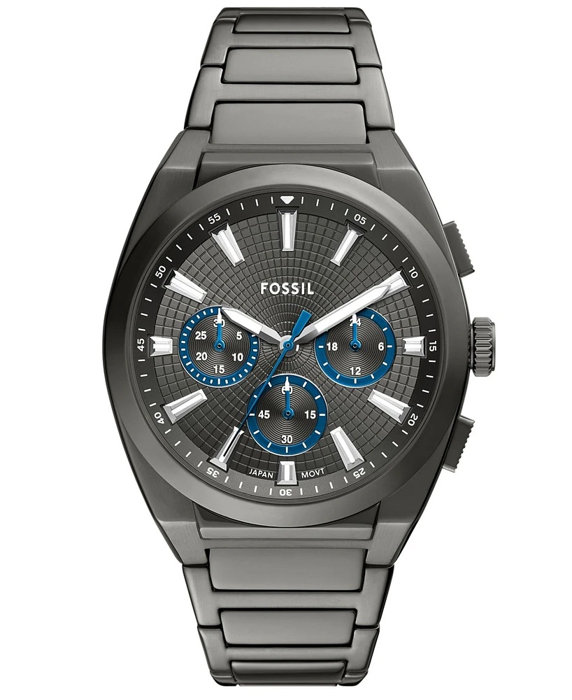 Fossil Men's Everett Chronograph Smoke Stainless Steel Watch, 44mm