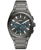 Fossil Men's Everett Chronograph Smoke Stainless Steel Watch, 44mm