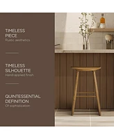 Maven Lane Luna Counter Stool in Rustic Natural Wood Finish