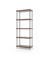 Gouun 5-Tier Multipurpose Display Rack with Metal Frame-5-Tier