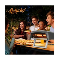 NutriChef Portable Outdoor Pizza Oven, Gas-Fired, Fire & Stone Cooking