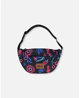 Deux par Deux Girl Printed Fanny Pack Black And Blue And Pink Items - Toddler|Child