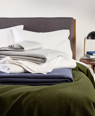 Arch Studio Waffle Cotton Blankets Exclusively At Macys